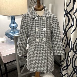 Designer, wool houndstooth coat SZ 4